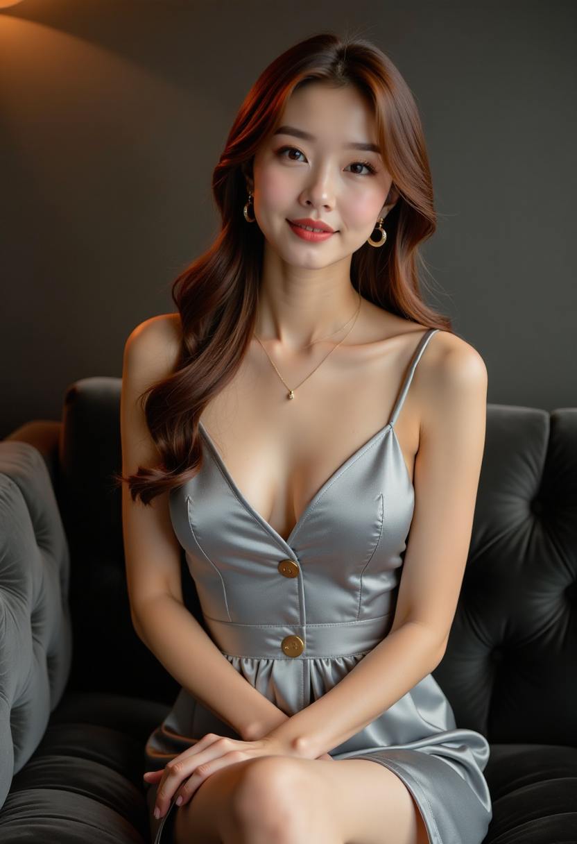 风情万种：晚宴红裙下的丝袜美腿